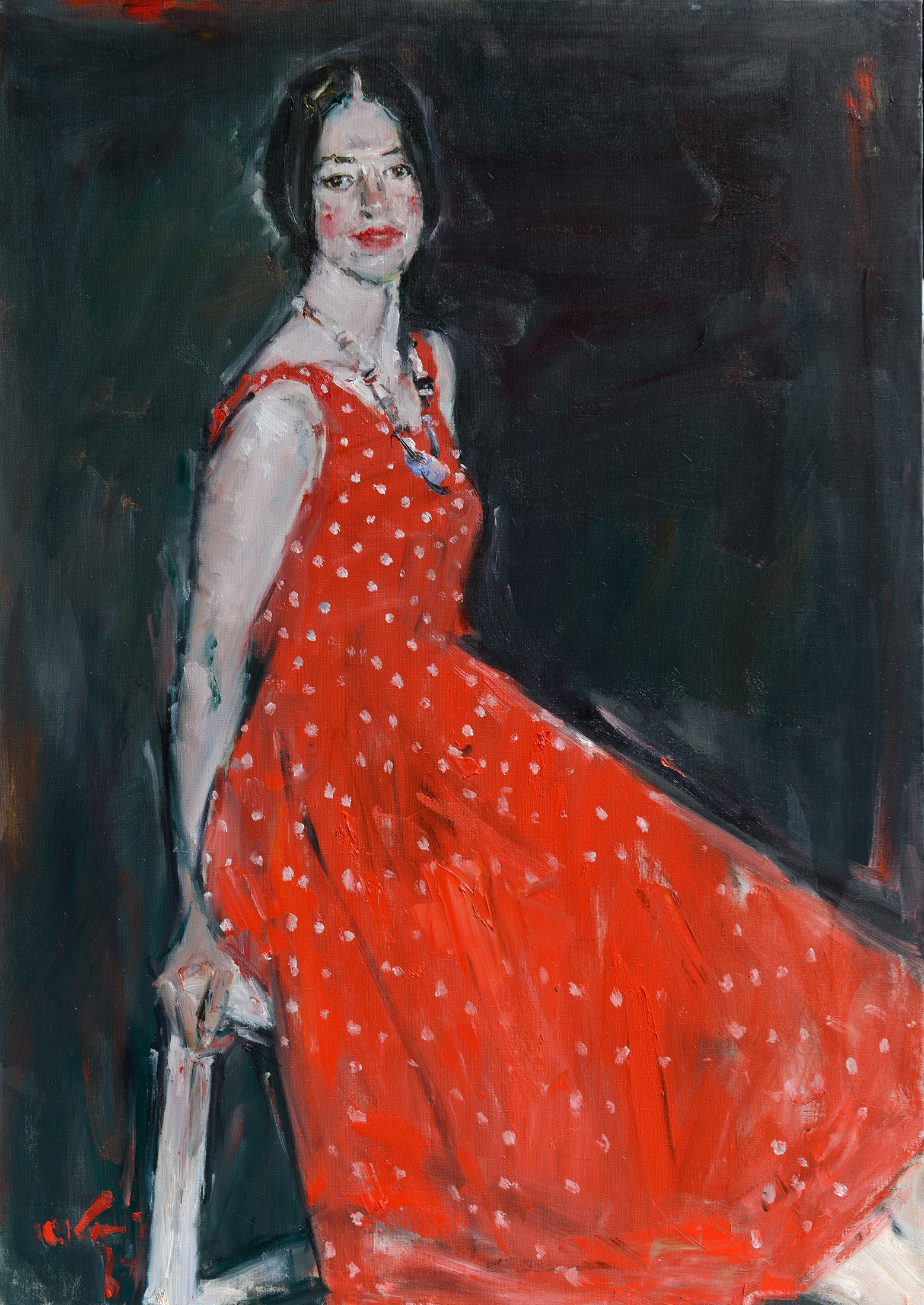 Красна девица,  红色女孩尺寸：140cmx90cm 材料：布面油画年代：2023年.jpg